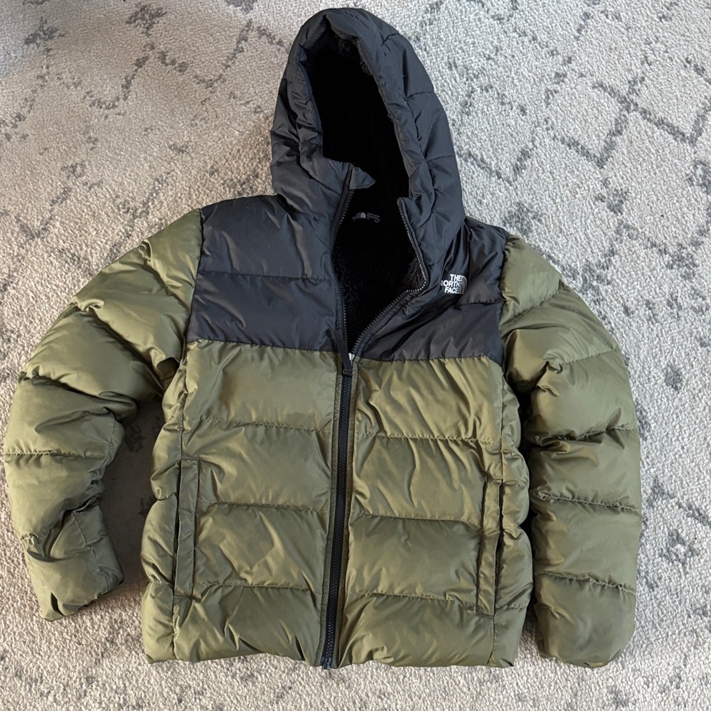 The North Face Moondoggy Youth Large reversible coat.